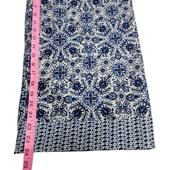 Joie Linen Blend Cropped Pants Boho Blue Print 4 - Picture 7 of 11